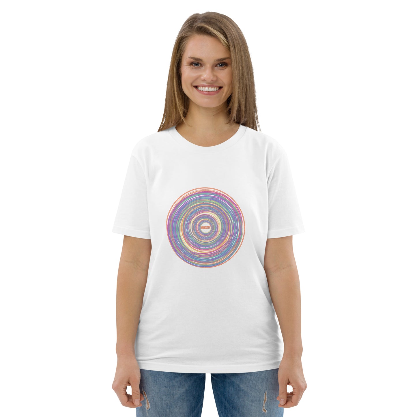 Camiseta de algodón orgánico unisex Rainbow Circle